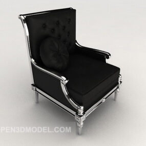 High-end Black Single Sofa 3d model