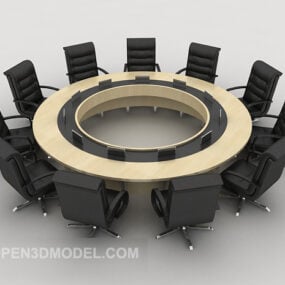โมเดล 3 มิติโต๊ะประชุมแบบวงกลมระดับไฮเอนด์