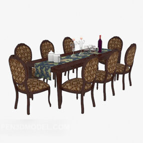 High-end Dining Chairs Table Furniture 3d model