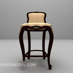 نموذج أريكة خشبية عالية القدم ثلاثي الأبعاد
