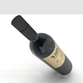 Modelo 3d de vino tinto de alta calidad.