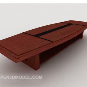 Hochwertiges 3D-Modell des Konferenztisches aus Massivholz