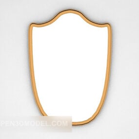 Oval Mirror Carved Frame 3d model