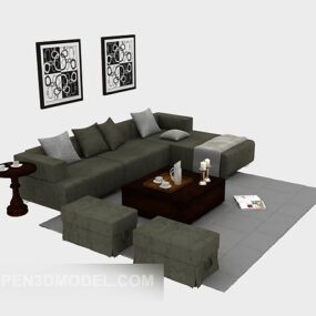 Home Furniture Grey Sofa Set 3d model