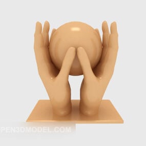 โมเดล 3 มิติ Hand With Globe Figurine ตกแต่ง