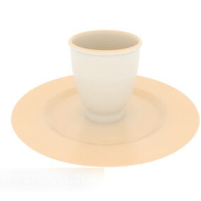 Porcelæn Cup Stack Service 3d model