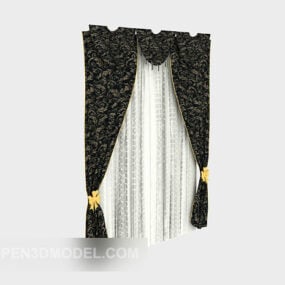 Modelo 3d de cortina de tecido para decoração de casa