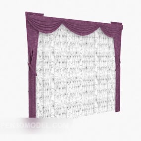 Mô hình 3d Dệt rèm màu tím