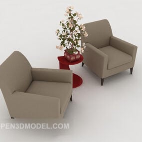 Model 3d Sofa Tunggal Santai Rumah