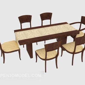 כיסא שולחן אוכל ביתי אלגנטי דגם תלת מימד