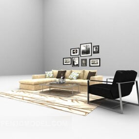 Home Sofa Combination Wall Picture Decor 3d model
