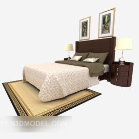 Home Southeast Asia Double Bed Furniture 3d model