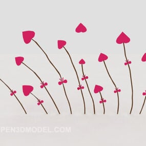 Startseite Wandmalerei Blumenmuster 3D-Modell