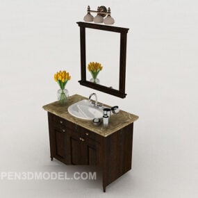 거울이있는 홈 욕실 캐비닛 3d 모델