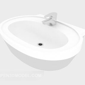 Νιπτήρας μπάνιου σπιτιού Λευκό χρώμα 3d μοντέλο