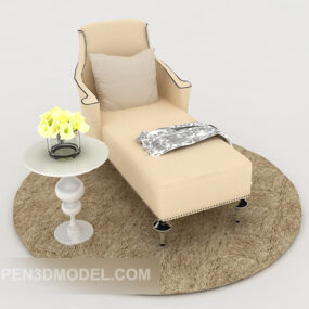 Home Beige Sofa Lounge Chair 3d model