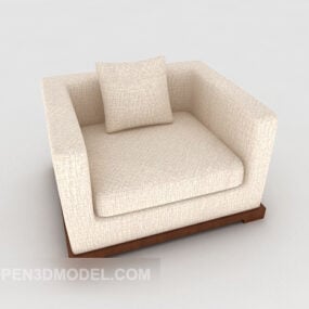米色方形单人沙发3d模型