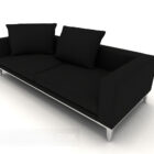Home Black Casual Double Sofa