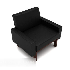 家用黑色休闲单人沙发3d模型