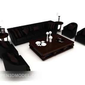 होम ब्लैक सोफा फ़र्निचर 3डी मॉडल