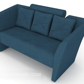 Hem Blå Multiplayer Sofa 3d-modell