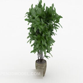 Bonsai Plant Concrete Potted 3d model