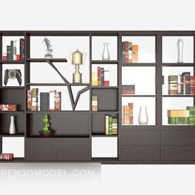قفسه کتاب خانه مدل سه بعدی