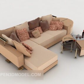 Home Brown Simple Multiplayer Sofa 3d model