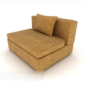 3д модель домашнего коричневого квадратного односпального дивана