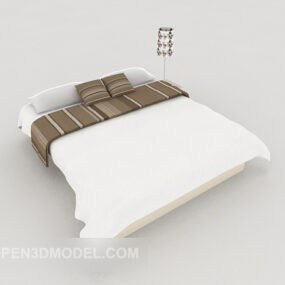 تخت خواب دونفره سفید خانگی مدل سه بعدی