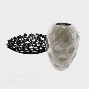 تزیین گلدان سرامیکی خانگی مدل سه بعدی