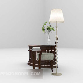 Home Chair With Floor Lamp Combination 3d model