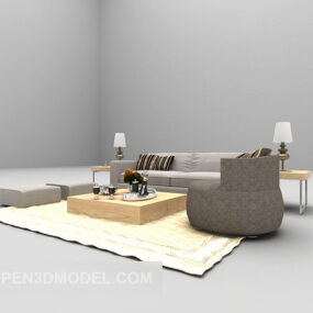 होम कॉम्बो सोफा फर्नीचर 3डी मॉडल