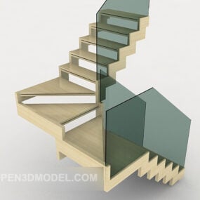 3д модель архитектуры угловой лестницы для дома