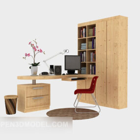 Home Desk, Bookcase 3d model