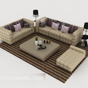 Sofa Rumah Diamond Model 3d Kombinasi Coklat Muda