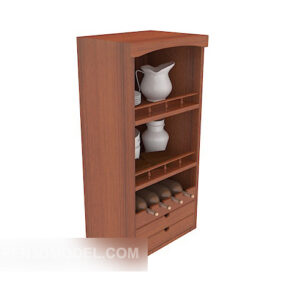 Home Display Cabinet Mahogany Wooden 3d model