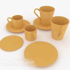Mô hình 3d cốc cà phê sứ màu xanh
