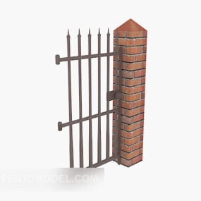 Modello 3d del cancello di ferro della recinzione domestica