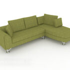 أريكة من القماش الأخضر متعدد المقاعد