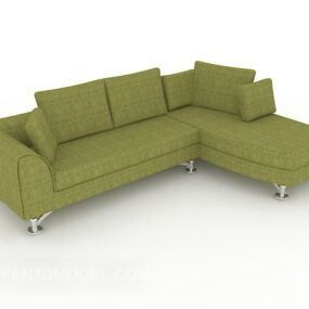 家用绿色布艺多座沙发3d模型