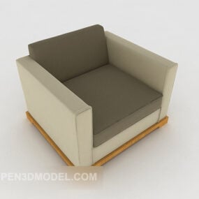 Home Grey-brown Single Sofa 3d model
