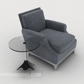 Home Grey Simple Single Sofa 3d model