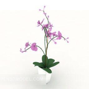 Ev Kapalı Çiçek Saksı Bitki 3d modeli