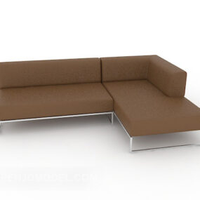 Startseite Lederbraunes Mehrsitzer-Sofa 3D-Modell