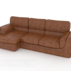 Home Leather Multi-seaters Sofa 3d model