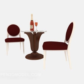 Domowy relaksujący stół i krzesła Model 3D