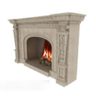 Home living room fireplace 3d model