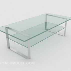 Living Room Glass Coffee Table Rectangular 3d model