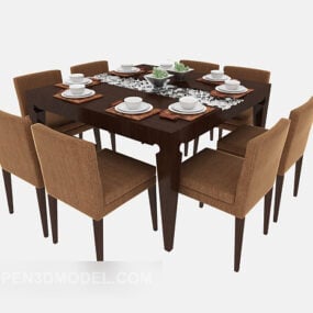 Home Minimalist Style Dining Table 3d model